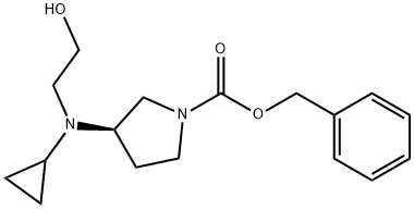 (R)-3-[Cyclopropyl-(2-hydroxy-ethyl)-aMino]-pyrrolidine-1-carboxylic acid benzyl ester Struktur
