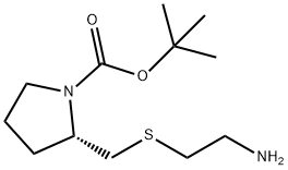 (S)-2-(2-AMino-ethylsulfanylMethyl)-pyrrolidine-1-carboxylic acid tert-butyl ester Struktur