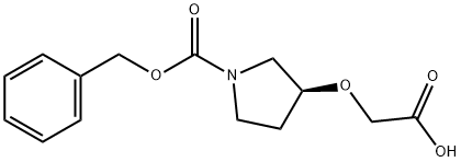 (S)-3-CarboxyMethoxy-pyrrolidine-1-carboxylic acid benzyl ester Struktur