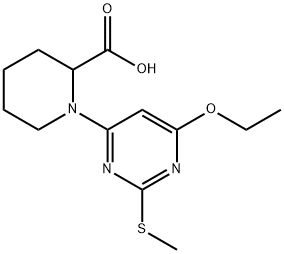 1-(6-乙氧基-2-甲硫基-嘧啶-4-基)-哌啶-2-羧酸, 1353945-33-1, 结构式