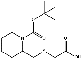 2-CarboxyMethylsulfanylMethyl-piperidine-1-carboxylic acid tert-butyl ester 结构式