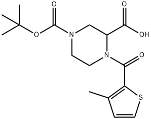 4-(3-Methyl-thiophene-2-carbonyl)-piperazine-1,3-dicarboxylic acid 1-tert-butyl ester Struktur