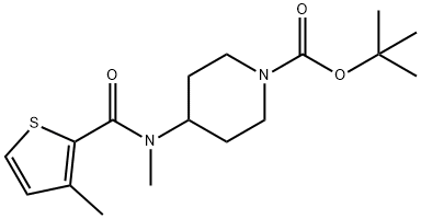 4-[Methyl-(3-Methyl-thiophene-2-carbonyl)-aMino]-piperidine-1-carboxylic acid tert-butyl ester Structure
