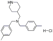 双-(4-甲基-苄基)-哌啶-4-基甲基-胺盐酸盐 结构式