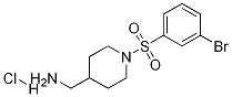 C-[1-(3-溴-苯磺酰基)-哌啶-4-基]甲胺盐酸盐, 1353958-71-0, 结构式