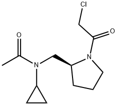 N-[(S)-1-(2-Chloro-acetyl)-pyrrolidin-2-ylMethyl]-N-cyclopropyl-acetaMide,1354020-08-8,结构式