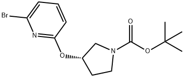 (S)-3-(6-Bromo-pyridin-2-yloxy)-pyrrolidine-1-carboxylic acid tert-butyl ester Struktur
