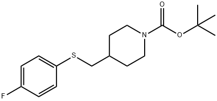 4-(4-氟-苯硫基甲基)-哌啶-1-羧酸叔丁基酯,333988-25-3,结构式