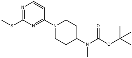 甲基-[1-(2-甲硫基-嘧啶-4-基)-哌啶-4-基]-氨基甲酸叔丁基酯 结构式