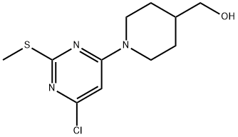 [1-(6-氯-2-甲硫基嘧啶-4-基)-哌啶-4-基]-甲醇 结构式