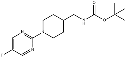 [1-(5-Fluoro-pyrimidin-2-yl)-piperidin-4-ylmethyl]-carbamic acid tert-butyl ester Struktur