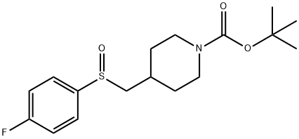 4-(4-Fluoro-benzenesulfinylmethyl)-piperidine-1-carboxylic acid tert-butyl ester Struktur