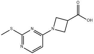 1-(2-甲基硫烷基-嘧啶-4-基)-氮杂环丁烷-3-羧酸,1289386-12-4,结构式