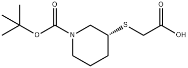 (R)-3-CarboxyMethylsulfanyl-piperidine-1-carboxylic acid tert-butyl ester Struktur