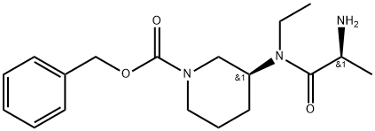 (S)-3-[((S)-2-AMino-propionyl)-ethyl-aMino]-piperidine-1-carboxylic acid benzyl ester 结构式