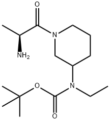 [1-((S)-2-AMino-propionyl)-piperidin-3-yl]-ethyl-carbaMic acid tert-butyl ester Struktur