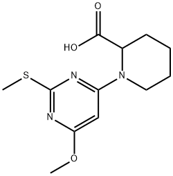 1-(6-甲氧基-2-甲硫基-嘧啶-4-基)-哌啶-2-羧酸, 1353945-73-9, 结构式