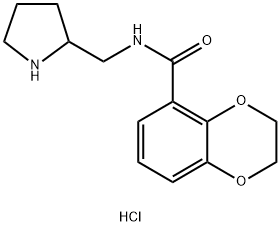 2,3-二氢-苯并[1,4]硫丙磷-5-羧酸(吡咯烷-2-基甲基)-酰胺盐酸盐 结构式