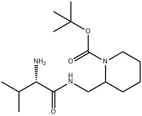 2-[((S)-2-AMino-3-Methyl-butyrylaMino)-Methyl]-piperidine-1-carboxylic acid tert-butyl ester Struktur