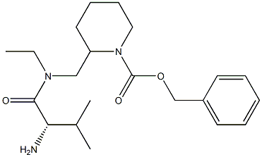 2-{[((S)-2-AMino-3-Methyl-butyryl)-ethyl-aMino]-Methyl}-piperidine-1-carboxylic acid benzyl ester Struktur
