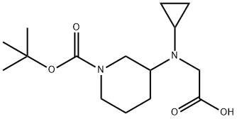 3-(CarboxyMethyl-cyclopropyl-aMino)-piperidine-1-carboxylic acid tert-butyl ester 结构式