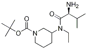 3-[((S)-2-AMino-3-Methyl-butyryl)-ethyl-aMino]-piperidine-1-carboxylic acid tert-butyl ester 化学構造式