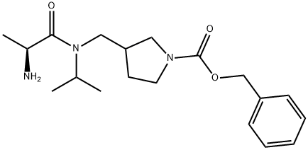 3-{[((S)-2-AMino-propionyl)-isopropyl-aMino]-Methyl}-pyrrolidine-1-carboxylic acid benzyl ester Struktur