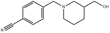 4-(3-羟甲基哌啶-1-基甲基)-苄腈 结构式