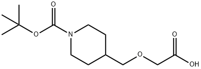 4-CarboxyMethoxyMethyl-piperidine-1-carboxylic acid tert-butyl ester Struktur