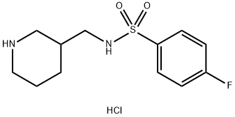 4-氟-N-哌啶-3-基甲基-苯磺酰胺盐酸盐, 1353971-00-2, 结构式