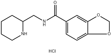 苯并[1,3]间二氧杂环戊烯-5-羧酸(哌啶-2-基甲基)-酰胺盐酸盐 结构式