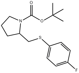 2-(4-Fluoro-phenylsulfanylmethyl)-pyrrolidine-1-carboxylic acid tert-butyl ester Structure