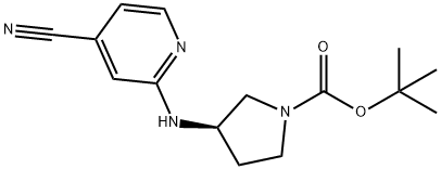 (R)-3-(4-氰基-吡啶-2-基氨基)-吡咯烷-1-羧酸叔丁基酯, 1289585-13-2, 结构式