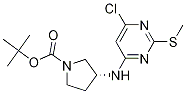 (R)-3-(6-Chloro-2-methylsulfanyl-pyrimidin-4-ylamino)-pyrrolidine-1-carboxylic acid tert-butyl ester Structure