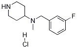 (3-Fluoro-benzyl)-methyl-piperidin-4-yl-amine hydrochloride Structure