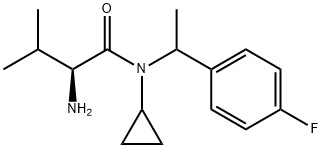 (S)-2-AMino-N-cyclopropyl-N-[1-(4-fluoro-phenyl)-ethyl]-3-Methyl-butyraMide 化学構造式