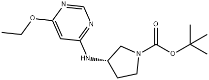 (S)-3-(6-乙氧基-嘧啶-4-基氨基)-吡咯烷-1-羧酸叔丁基酯, 1354018-05-5, 结构式