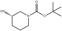 (S)-3-メルカプトピペリジン-1-カルボン酸TERT-ブチルエステル 化学構造式
