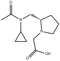 {(S)-2-[(Acetyl-cyclopropyl-aMino)-Methyl]-pyrrolidin-1-yl}-acetic acid 结构式