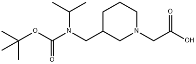 {3-[(tert-Butoxycarbonyl-isopropyl-aMino)-Methyl]-piperidin-1-yl}-acetic acid 化学構造式