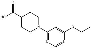 1-(6-乙氧基-嘧啶-4-基)-哌啶-4-羧酸, 1353987-30-0, 结构式