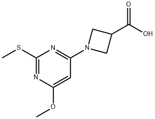 1-(6-甲氧基-2-甲硫基-嘧啶-4-基)-氮杂环丁烷-3-羧酸, 1353977-93-1, 结构式