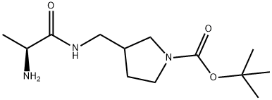 3-[((S)-2-AMino-propionylaMino)-Methyl]-pyrrolidine-1-carboxylic acid tert-butyl ester Struktur