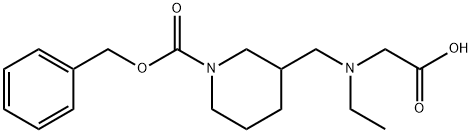 3-[(CarboxyMethyl-ethyl-aMino)-Methyl]-piperidine-1-carboxylic acid benzyl ester Structure