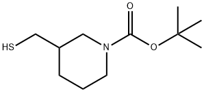 3-MercaptoMethyl-piperidine-1-carboxylic acid tert-butyl ester, 1353989-52-2, 结构式