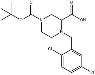 4-(2,5-Dichloro-benzyl)-piperazine-1,3-dicarboxylic acid 1-tert-butyl ester Struktur