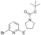 (S)-3-(6-BroMo-pyridin-2-ylsulfanyl
)-pyrrolidine-1-carboxylic acid ter
t-butyl ester Struktur