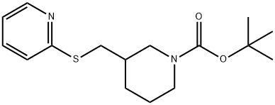 3-(吡啶-2-基硫烷基甲基)-哌啶-1-羧酸叔丁酯 结构式