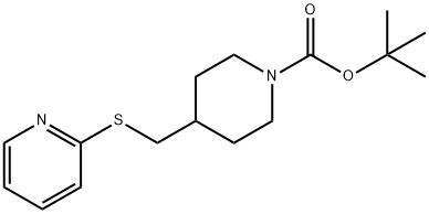 4-(Pyridin-2-ylsulfanylmethyl)-piperidine-1-carboxylic acid tert-butyl ester Struktur