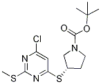 (S)-3-(6-Chloro-2-Methylsulfanyl-py
riMidin-4-ylsulfanyl)-pyrrolidine-1
-carboxylic acid tert-butyl ester Struktur